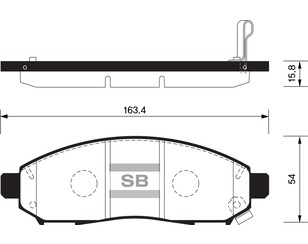 Колодки тормозные передние к-кт для Nissan XTerra (N50) 2005-2015 новый