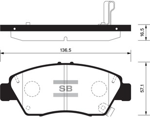 Колодки тормозные передние к-кт для Honda Civic 2001-2005 новый