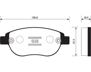 Колодки тормозные передние к-кт для Fiat Doblo 2005-2015 новый