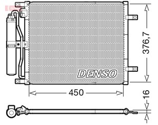 Радиатор кондиционера (конденсер) для Nissan Tiida (C11) 2007-2014 новый