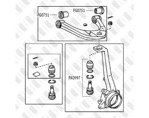 Опора шаровая верхняя передней подвески для Toyota Sequoia (K3,K4) 2000-2008 новый