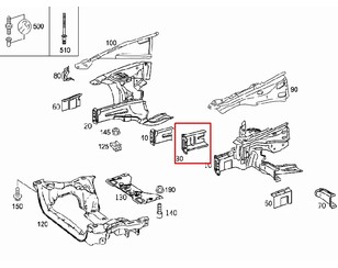 Лонжерон передний левый для Mercedes Benz W203 2000-2006 новый