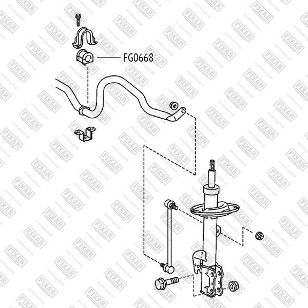 FG0668 Fixar Втулка (сайлентблок) переднего стабилизатора от производителя  по спец цене купить в Архангельске