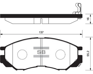 Колодки тормозные передние к-кт для Mitsubishi L400 1994-2006 новый