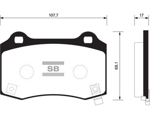Колодки тормозные задние дисковые к-кт для Tesla Model S 2012> новый