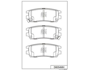 Колодки тормозные задние дисковые к-кт для Mitsubishi Space Gear 1995-2006 новый