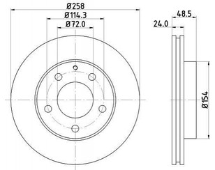 Диск тормозной передний вентилируемый для Mazda MX-6 (GE6) 1991-1997 новый