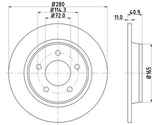 Диск тормозной задний для Mazda Mazda 5 (CR) 2005-2010 новый