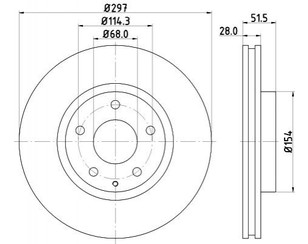 Диск тормозной передний вентилируемый для Mazda CX 5 2012-2017 новый