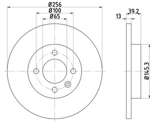 Диск тормозной передний не вентилируемый для Chery Amulet (A15) 2006-2012 новый