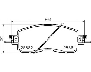 Колодки тормозные передние к-кт для Nissan Teana L33 2014> новый