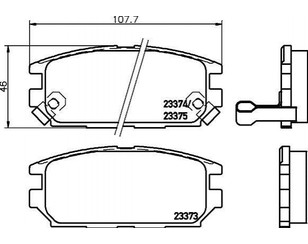 Колодки тормозные задние дисковые к-кт для Mitsubishi Sigma 1991-1996 новый