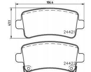 Колодки тормозные задние дисковые к-кт для Opel Insignia 2008-2017 новый