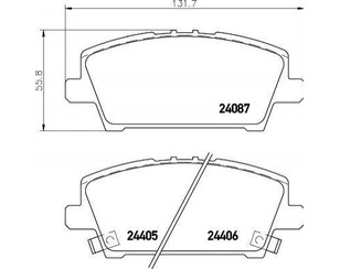 Колодки тормозные передние к-кт для Honda Civic 5D 2006-2012 новый