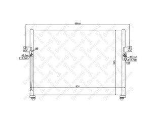 Радиатор кондиционера (конденсер) для Hyundai Starex H1 1997-2007 новый