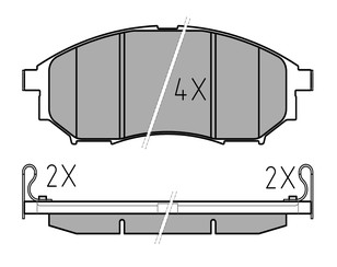 Колодки тормозные передние к-кт для Nissan Murano (Z51) 2008-2015 новый