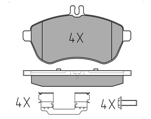 Колодки тормозные передние к-кт для Mercedes Benz W204 2007-2015 новый