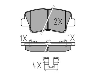 Колодки тормозные задние дисковые к-кт для Kia Cerato 2013-2020 новый