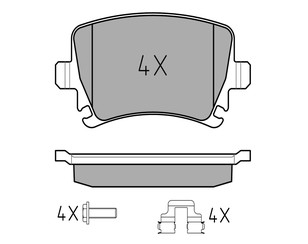 Колодки тормозные задние дисковые к-кт для Skoda Octavia (A5 1Z-) 2004-2013 новый