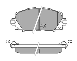 Колодки тормозные передние к-кт для Lexus CT 200H 2011-2018 новый
