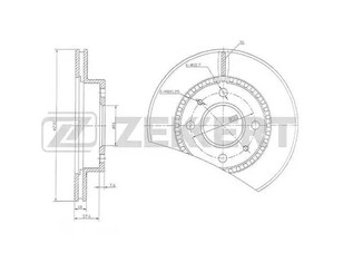 Диск тормозной передний вентилируемый для Nissan Almera N15 1995-2000 новый