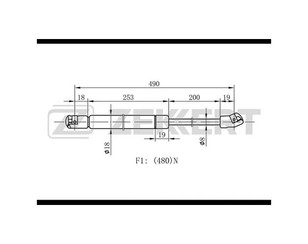 Амортизатор двери багажника для Skoda Octavia (A5 1Z-) 2004-2013 новый