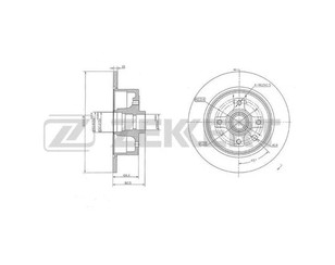 Диск тормозной задний для Opel Kadett E 1984-1992 новый