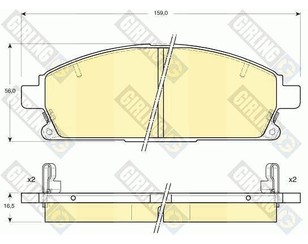 Колодки тормозные передние к-кт для Acura MDX 2001-2006 новый