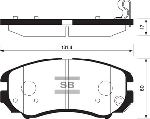 Колодки тормозные передние к-кт для Hyundai Tucson 2004-2010 новый