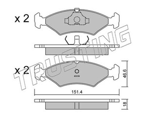 Колодки тормозные передние к-кт для Ford Puma 1997-2002 новый