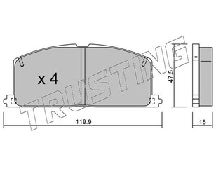 Колодки тормозные передние к-кт для Toyota Starlet P8 1989-1996 новый