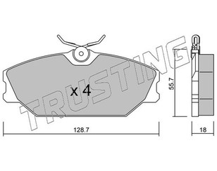 Колодки тормозные передние к-кт для Renault Scenic RX4 2000-2003 новый