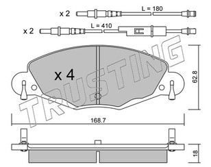 Колодки тормозные передние к-кт для Citroen C5 2001-2004 новый