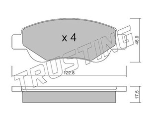 Колодки тормозные передние к-кт для Citroen C1 2005-2014 новый