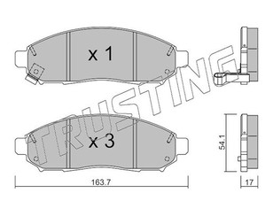 Колодки тормозные передние к-кт для Nissan XTerra (N50) 2005-2015 новый