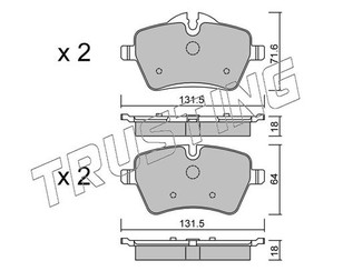 Колодки тормозные передние к-кт для Mini R50 2000-2007 новый