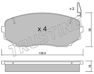 Колодки тормозные передние к-кт для Mazda CX 7 2007-2012 новый