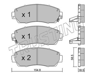 Колодки тормозные передние к-кт для Honda Odyssey III 2003-2010 новый