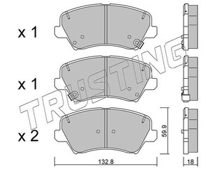 Колодки тормозные передние к-кт для Hyundai Veloster 2011-2017 новый