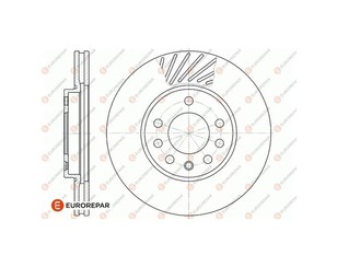 Диск тормозной передний вентилируемый для Opel Astra G 1998-2005 новый