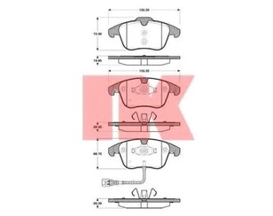 Колодки тормозные передние к-кт для Audi Q3 (8U) 2012-2018 новый