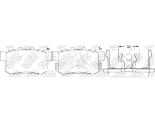 Колодки тормозные задние дисковые к-кт для Honda Civic 4D 2006-2012 новый