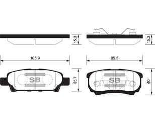 Колодки тормозные задние дисковые к-кт для Citroen C4 Aircross 2012-2017 новый