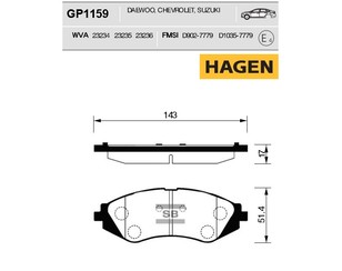 Колодки тормозные передние к-кт для Suzuki Forenza 2003-2008 новый