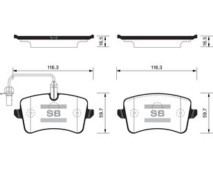 Колодки тормозные задние дисковые к-кт для Porsche Macan 2013> новый
