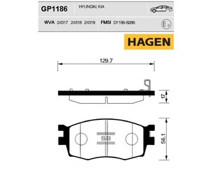 Колодки тормозные передние к-кт для Hyundai Verna/Accent III 2006-2010 новый