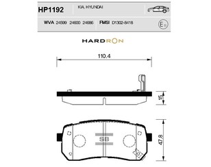 Колодки тормозные задние дисковые к-кт для Hyundai ix55 2007-2013 новый