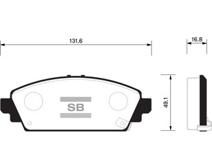 Колодки тормозные передние к-кт для Honda Civic 2001-2005 новый