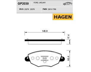 Колодки тормозные передние к-кт для Jaguar X-TYPE 2001-2009 новый