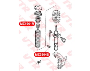 Отбойник переднего амортизатора для Mazda Mazda 5 (CW) 2010-2016 новый